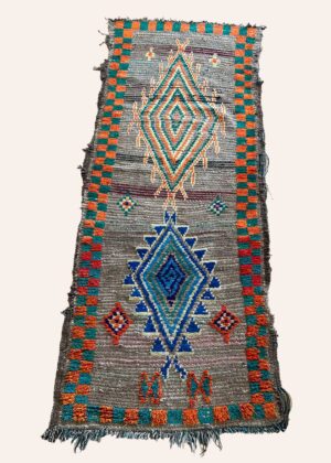 Marokkansk vintage tæppe håndvævet unika tæppe 76 x 185 cm