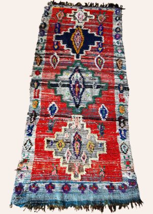 Vintage Rahamna tæppe håndvævet i Marokko 103 x 238 cm
