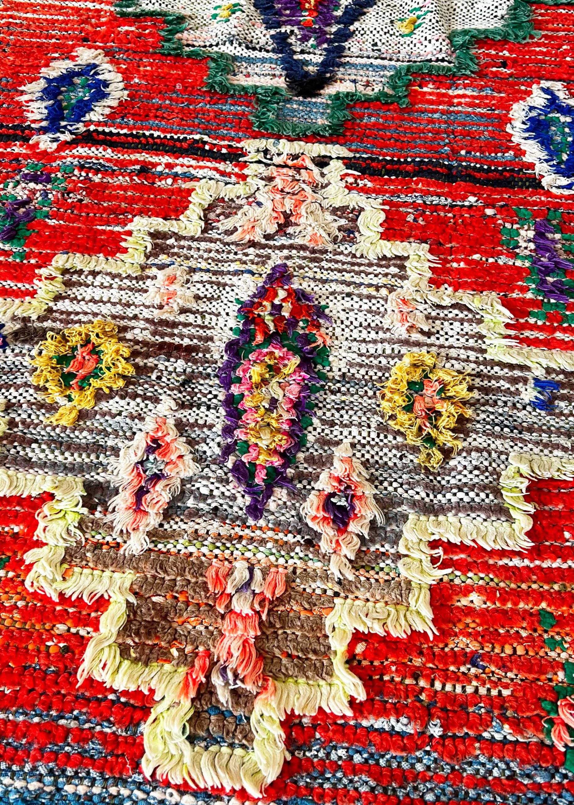 Vintage Boucherouite tæppe 103 x 238 cm - Billede 4